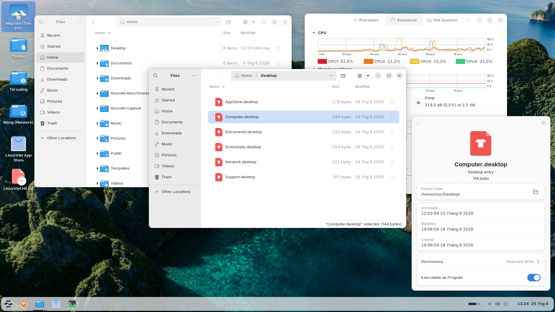 LinuxViet Education — màn hình desktop